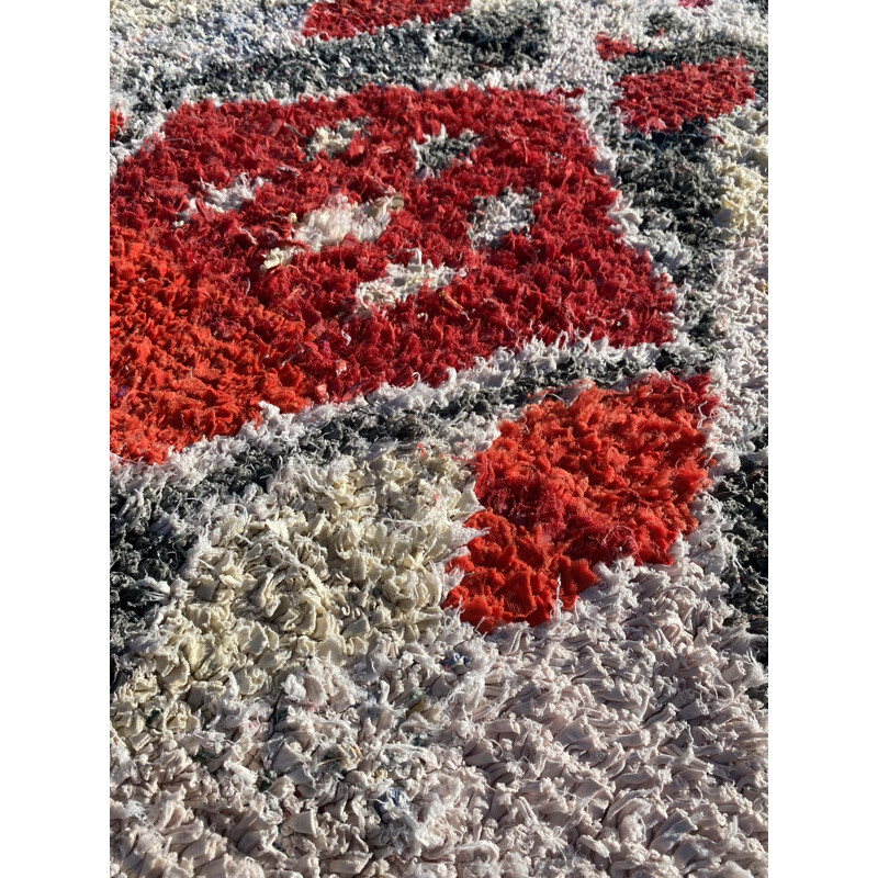 Vintage carpet Berber Boucherouite, Morocco 1990s