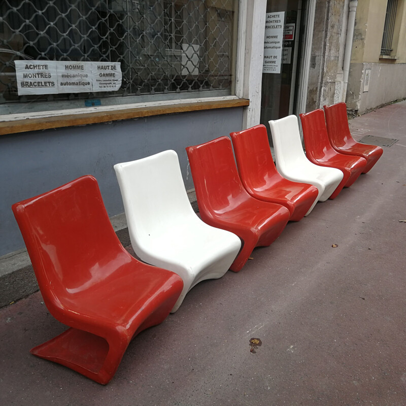 Vintage Silène seats by Borgnat M 1969s