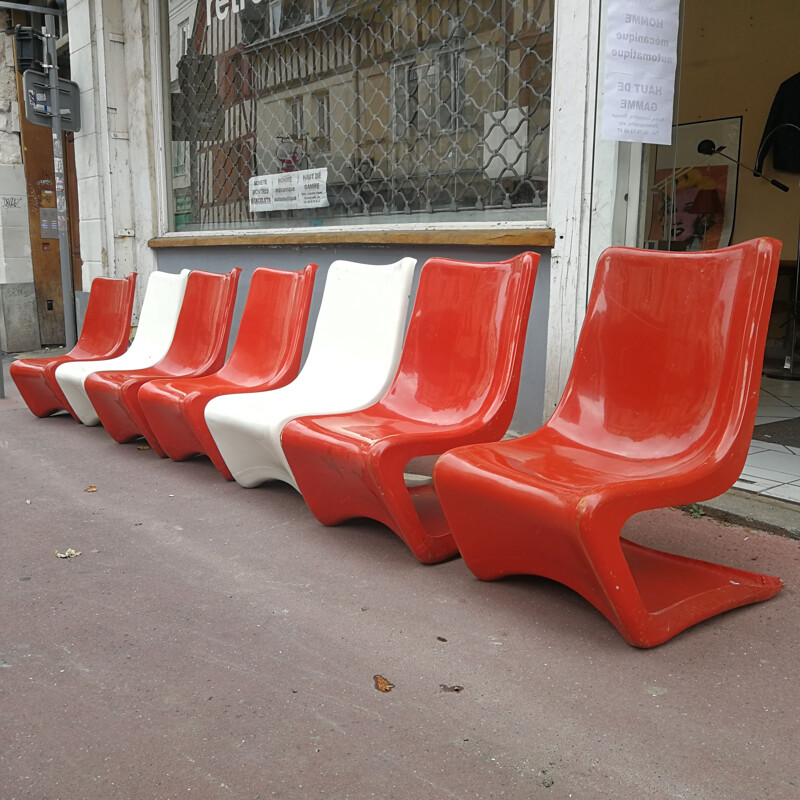 Chaises vintage Silène par Borgnat M 1969