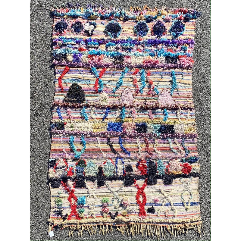 Vintage Berber tapijt Boucherouite, Marokko 1980