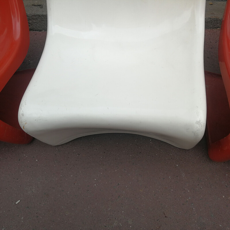 Vintage Silène seats by Borgnat M 1969s