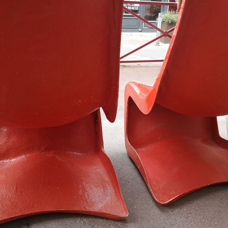 Vintage Silène seats by Borgnat M 1969s