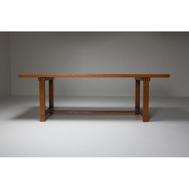 Vintage T01D Dining Table in Solid Elm by Pierre Chapo 1960s