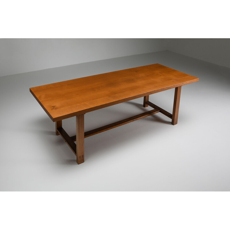 Vintage T01D Dining Table in Solid Elm by Pierre Chapo 1960s