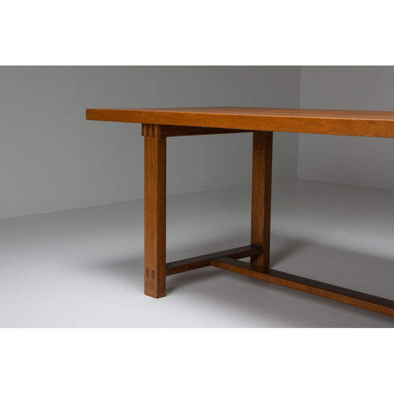 Vintage T01D Dining Table in Solid Elm by Pierre Chapo 1960s