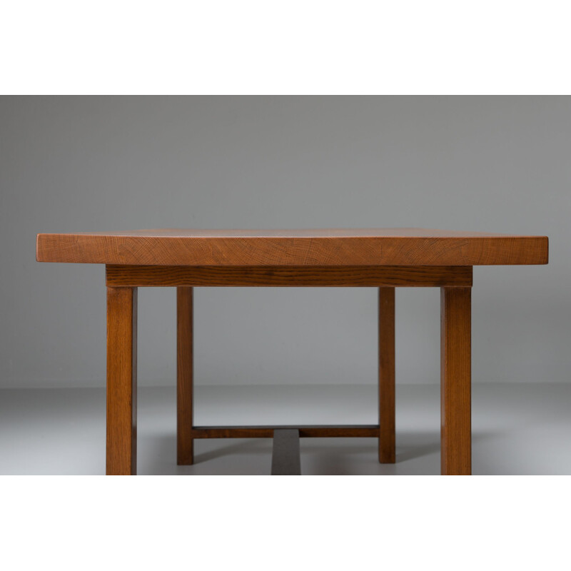 Vintage T01D Dining Table in Solid Elm by Pierre Chapo 1960s