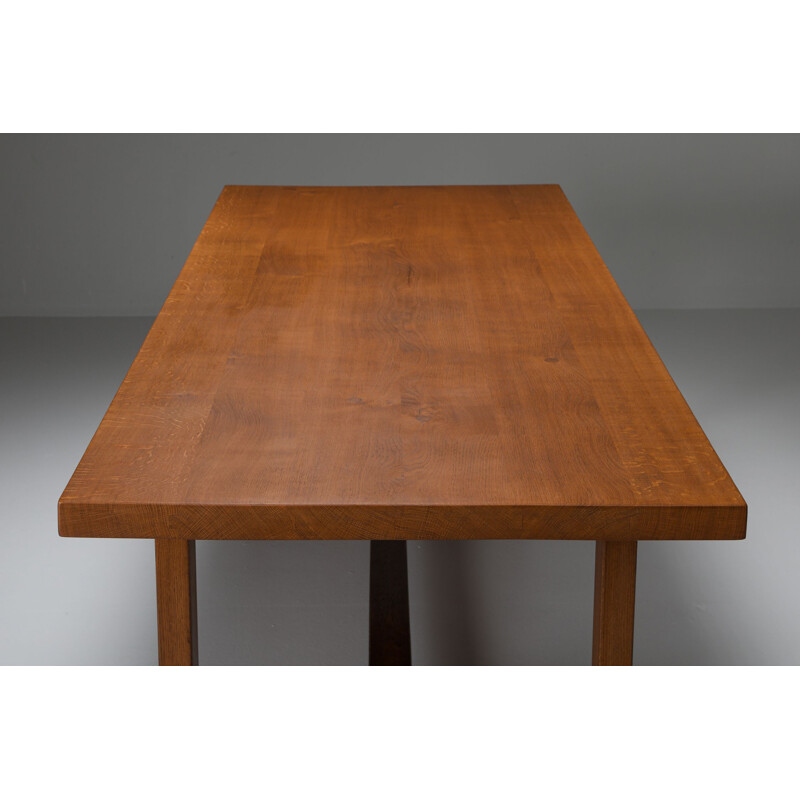 Vintage T01D Dining Table in Solid Elm by Pierre Chapo 1960s