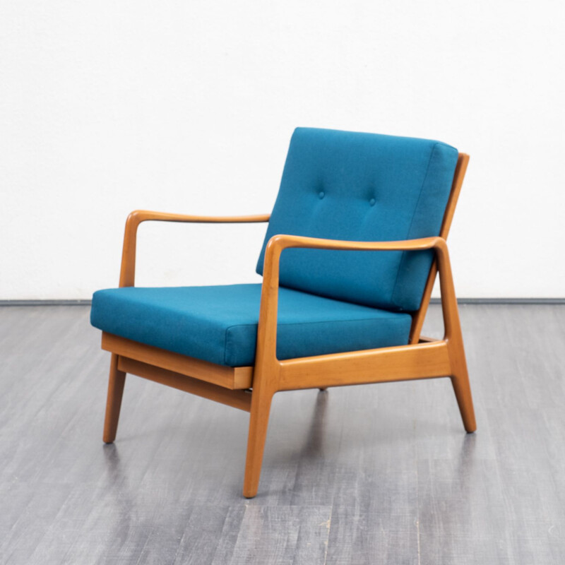 Vintage armchair walnut with relax position 1950s