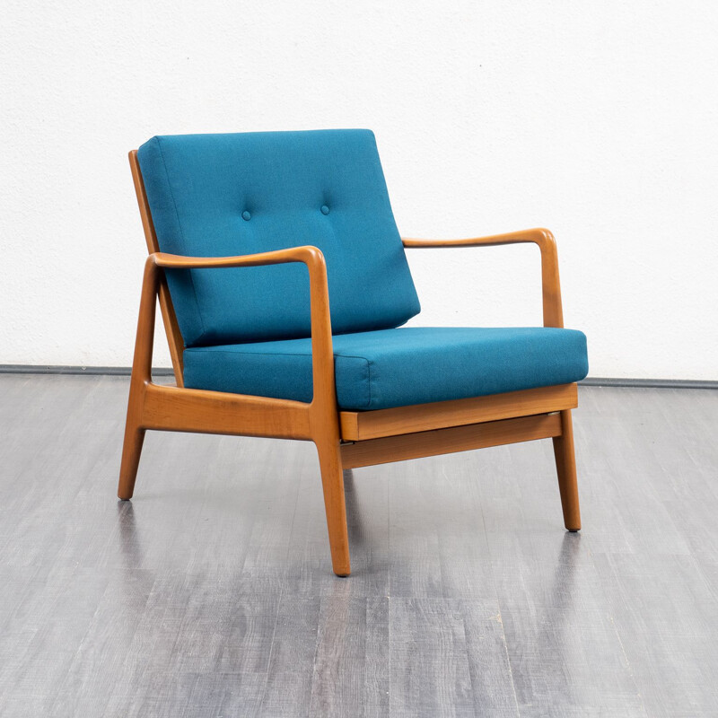 Vintage armchair walnut with relax position 1950s