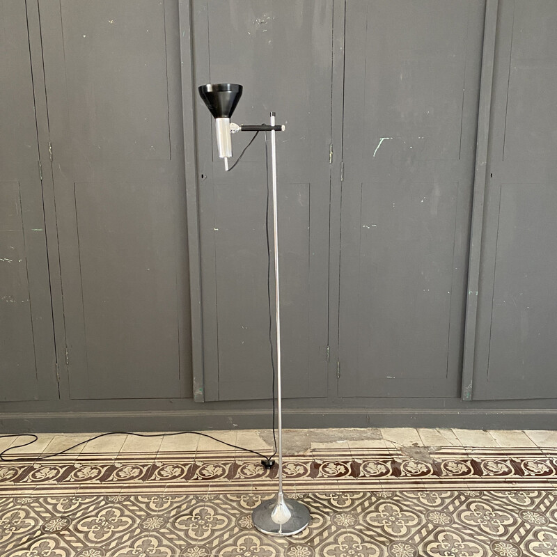 Vintage black spot floor lamp 1970s