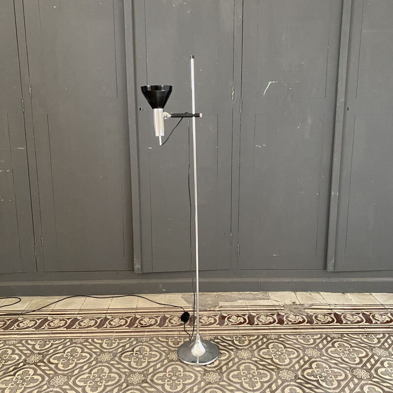 Vintage black spot floor lamp 1970s