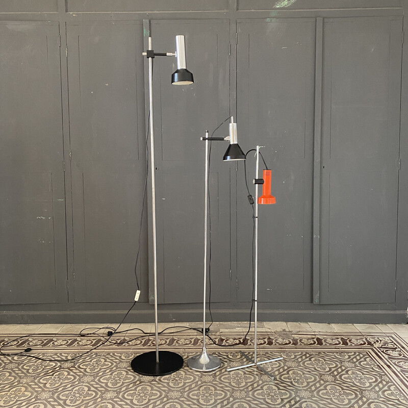 Vintage black spot floor lamp 1970s