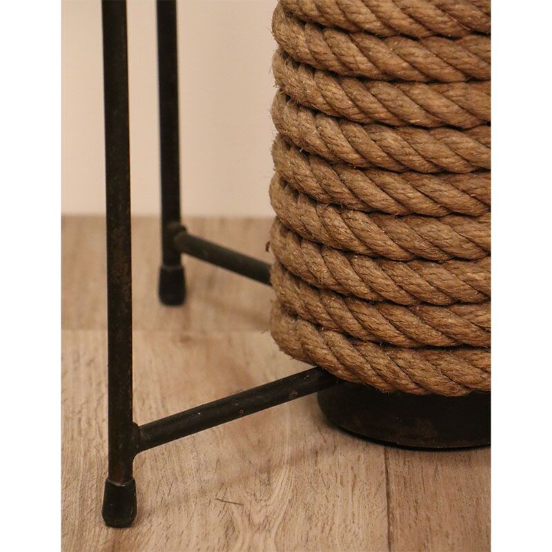 Vintage high stool in braided rope and metal, 1960s