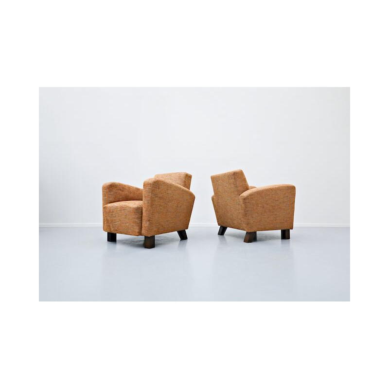 Pair of vintage armchairs model H-282 by Jindrich Halabala, Czechoslovakia 1940