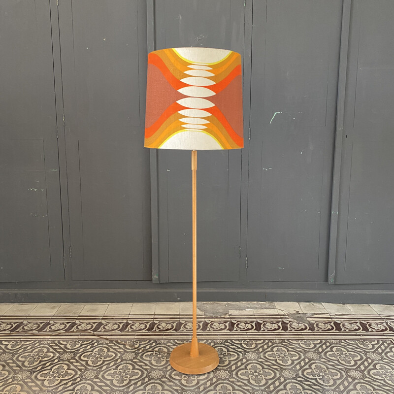 Vintage floor lamp with lampshade, Scandinavian 1960s