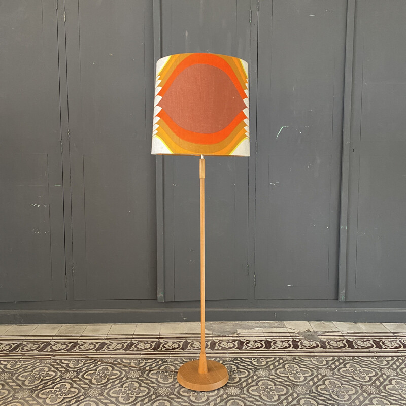 Vintage floor lamp with lampshade, Scandinavian 1960s