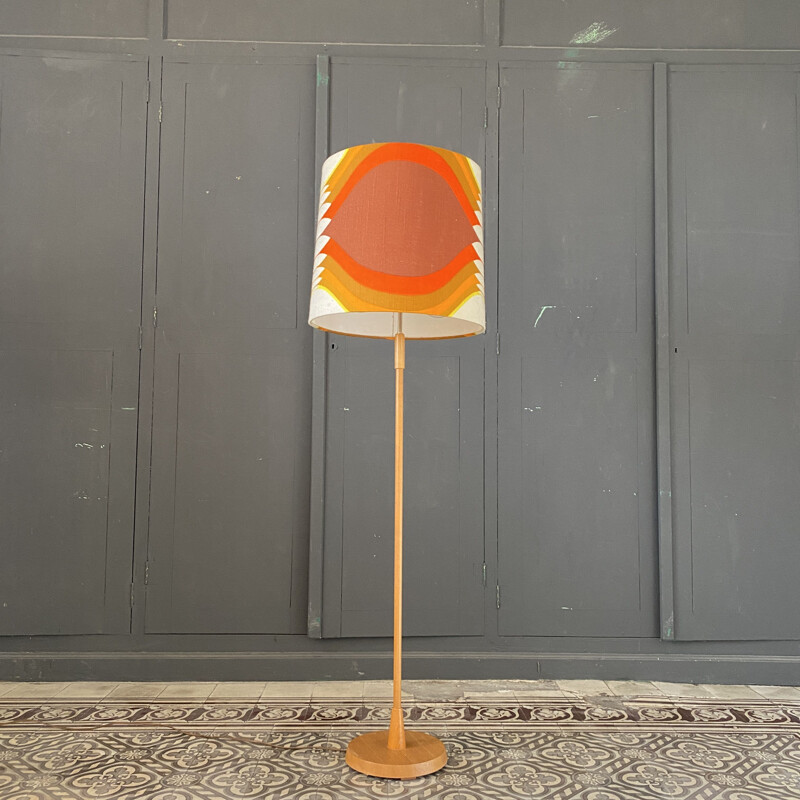 Vintage floor lamp with lampshade, Scandinavian 1960s