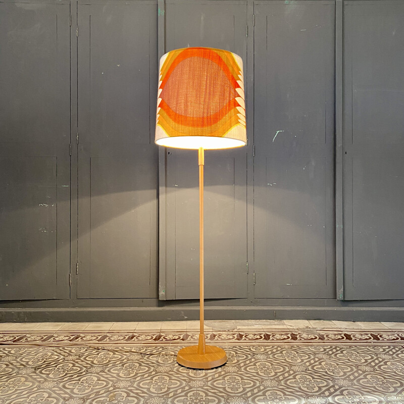 Vintage floor lamp with lampshade, Scandinavian 1960s