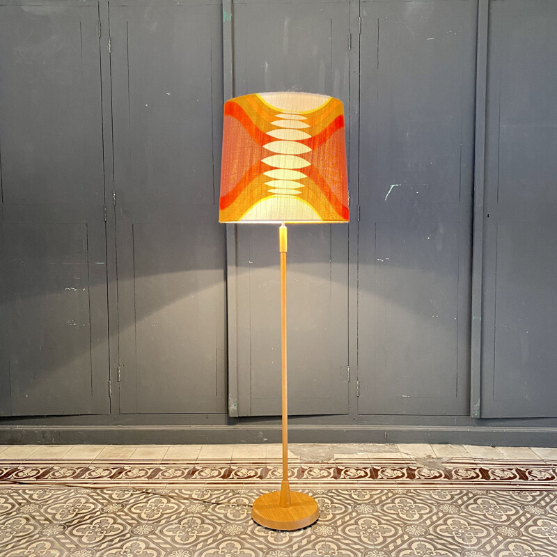 Lampadaire vintage avec abat-jour, Scandinave 1960