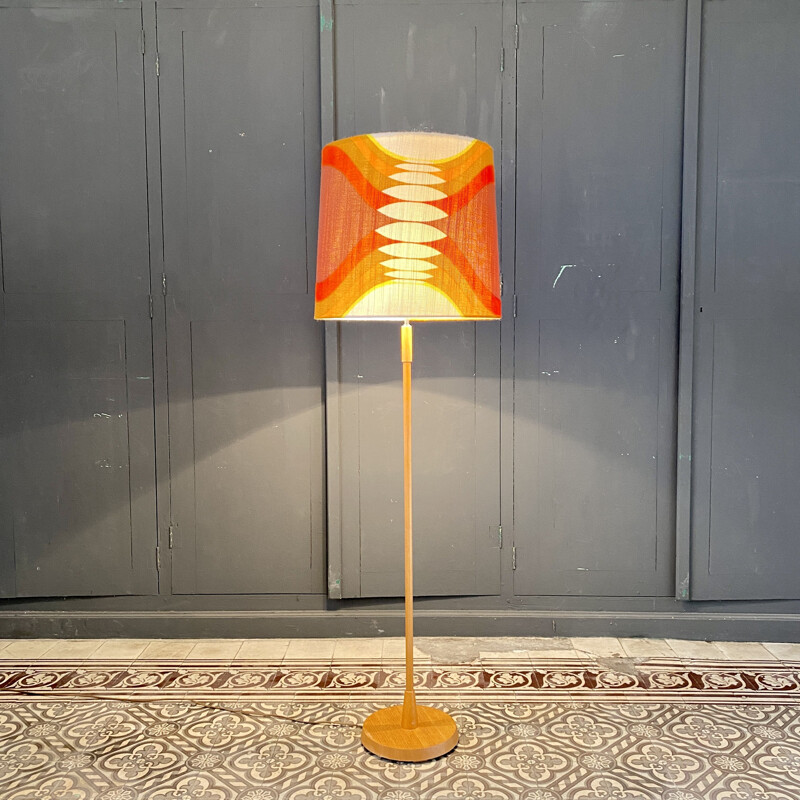 Vintage floor lamp with lampshade, Scandinavian 1960s