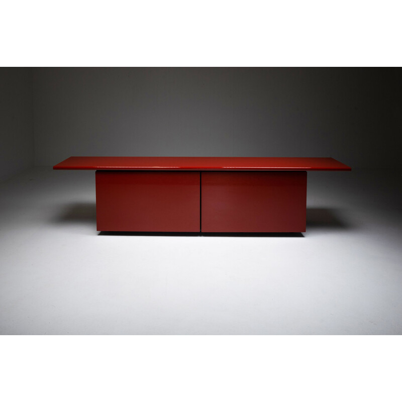 Vintage red lacquered sideboard by Giotto Stoppino for Acerbis, 1977