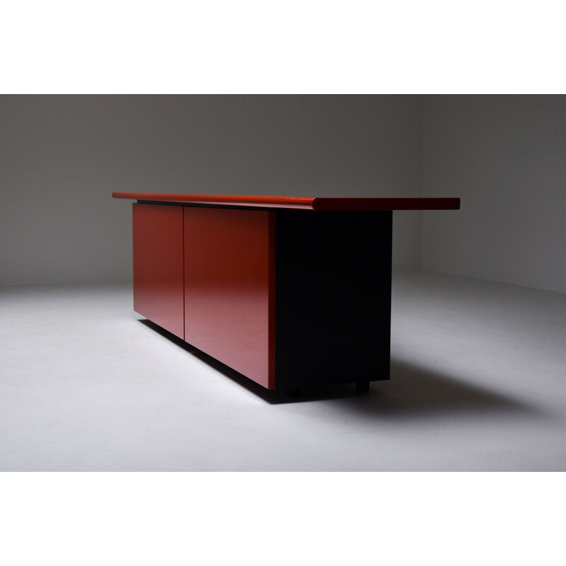 Vintage red lacquered sideboard by Giotto Stoppino for Acerbis, 1977