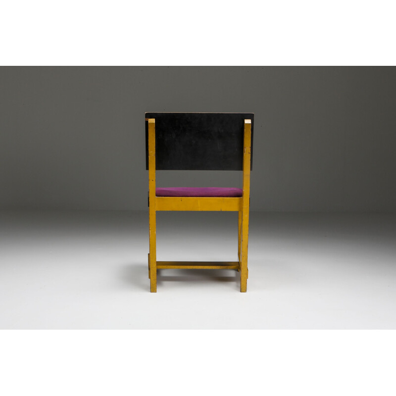 Chaise vintage jaune moderniste de H.Wouda, Pays-Bas 1924