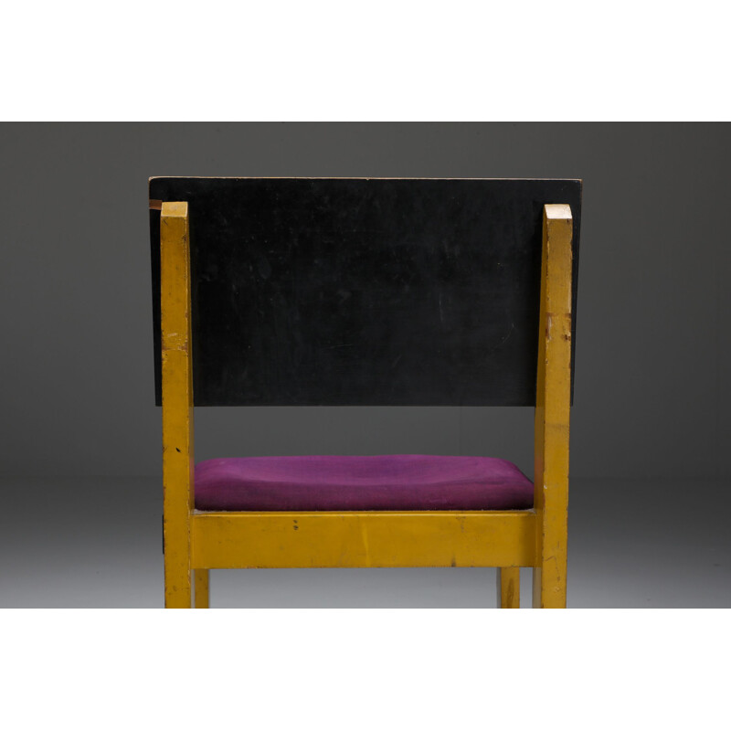 Chaise vintage jaune moderniste de H.Wouda, Pays-Bas 1924