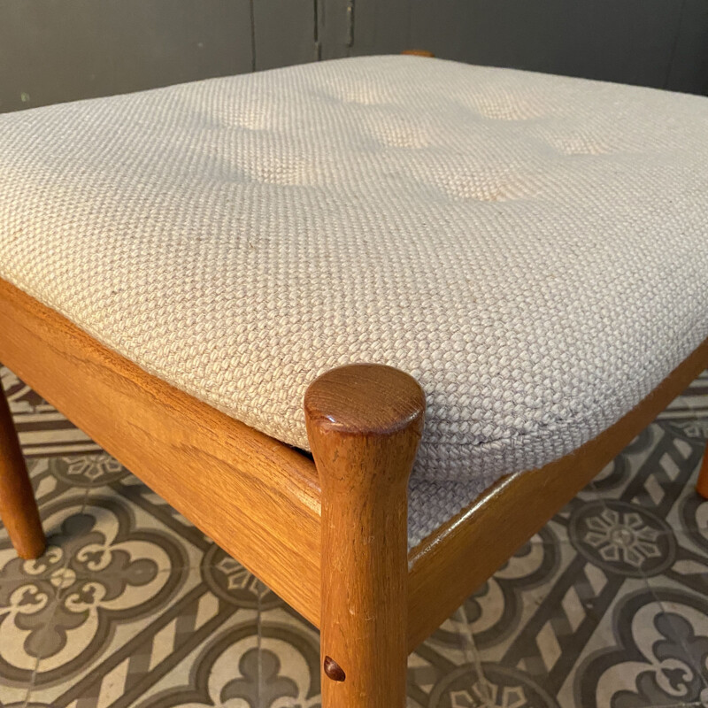 Vintage oak stool, Scandinavian 1960s