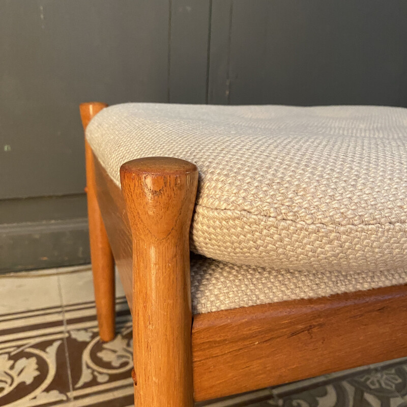 Vintage oak stool, Scandinavian 1960s