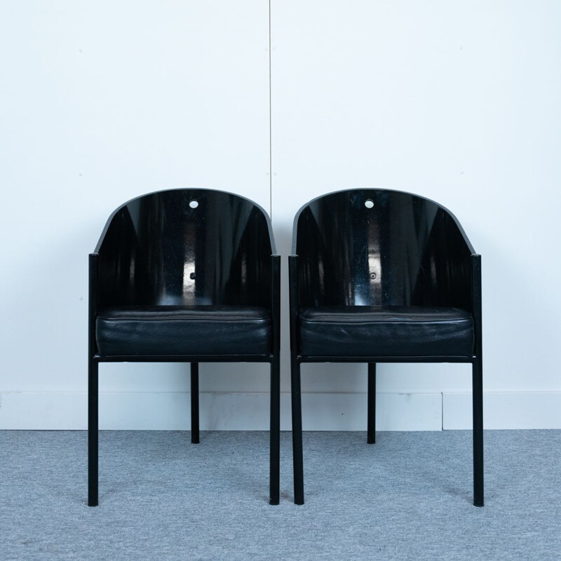 Paire de chaises vintage Costes en hêtre de Philippe Starck pour Driade, Italie 1984