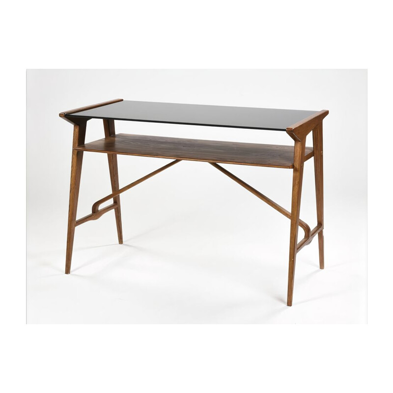 Vintage walnut console, Italian 1950s