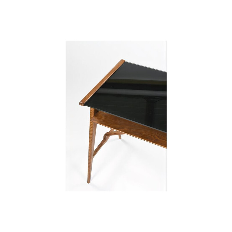 Vintage walnut console, Italian 1950s