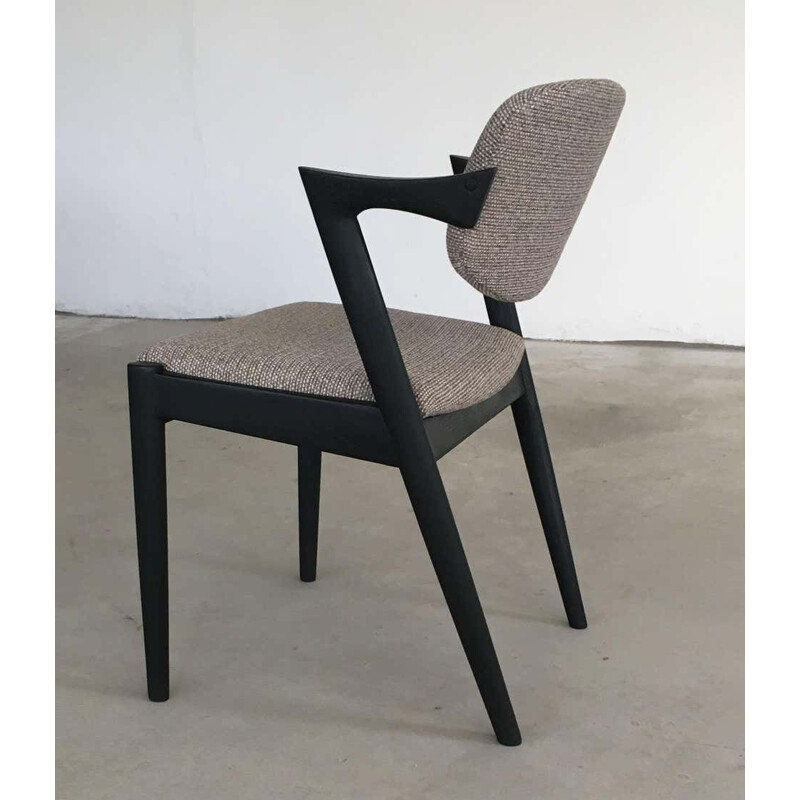 Set of 6 vintage Ebonized Dining Chairs by Kai Kristiansen