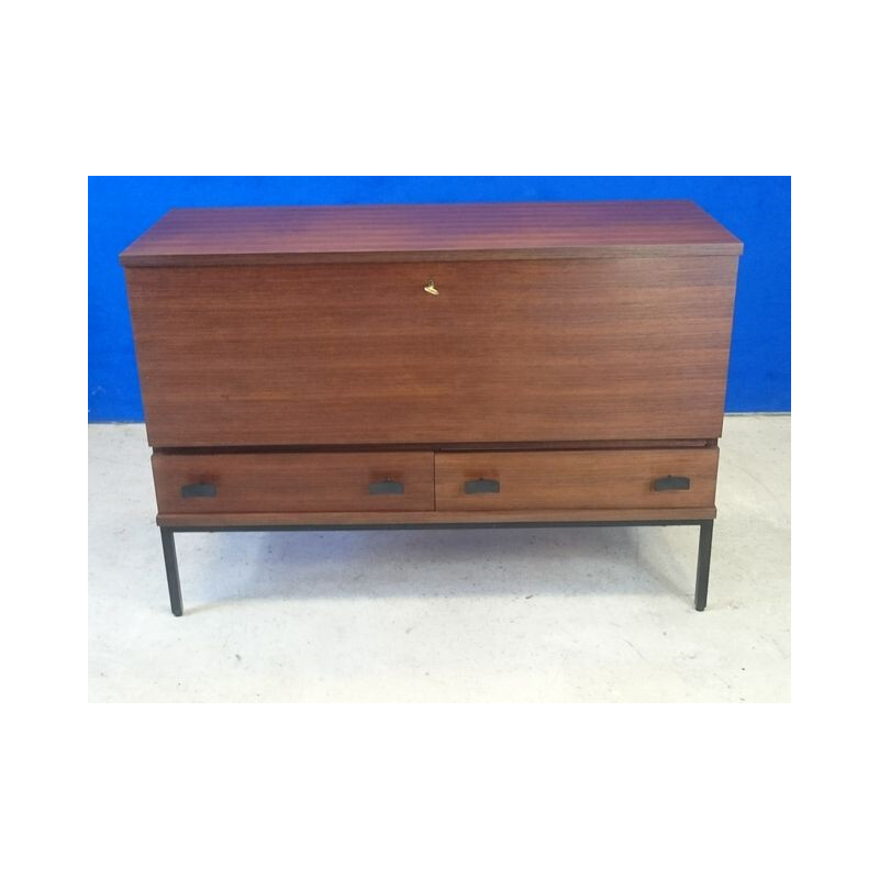 Scandinavian Degorre sideboard in rosewood and metal, Antoine PHILIPON & Jacqueline LECOQ - 1950s