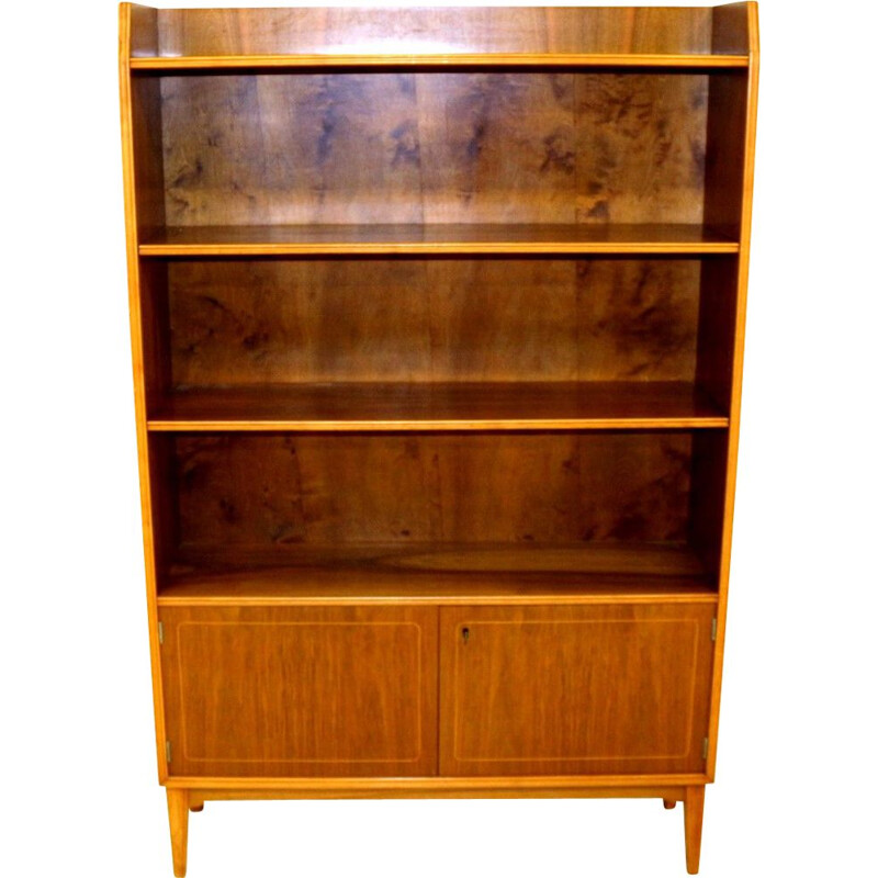 Vintage walnut bookcase, Sweden 1960