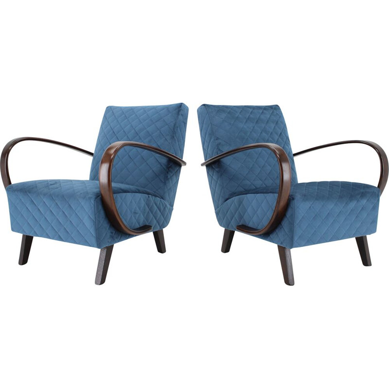 Pair of vintage armchairs Jindrich Halabala, Czechoslovakia 1950