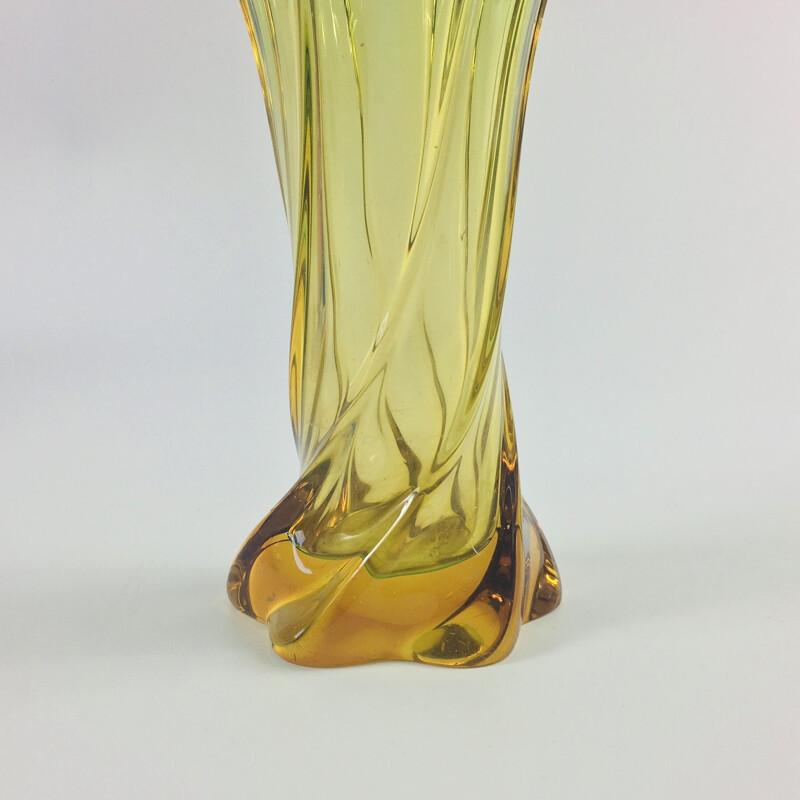 Large vintage Twisted Murano Glass Vase, Italy 1960s