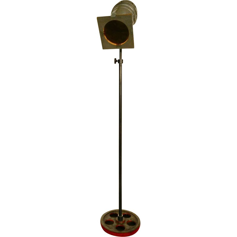 Vintage aluminum movie theater floor lamp, 1960