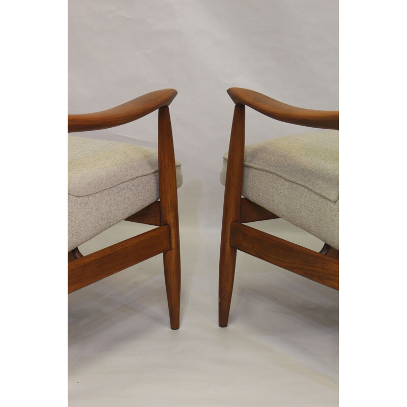 Pair of vintage GFM-87 armchairs by Juliusz Kedziorek by Gościcińskie 1960s