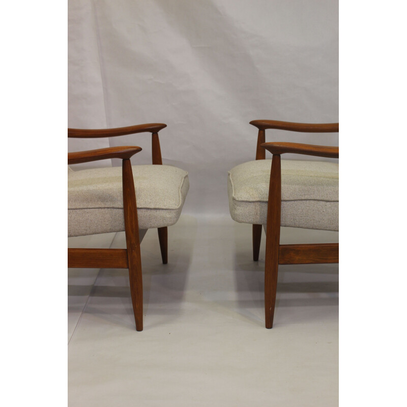 Pair of vintage GFM-87 armchairs by Juliusz Kedziorek by Gościcińskie 1960s