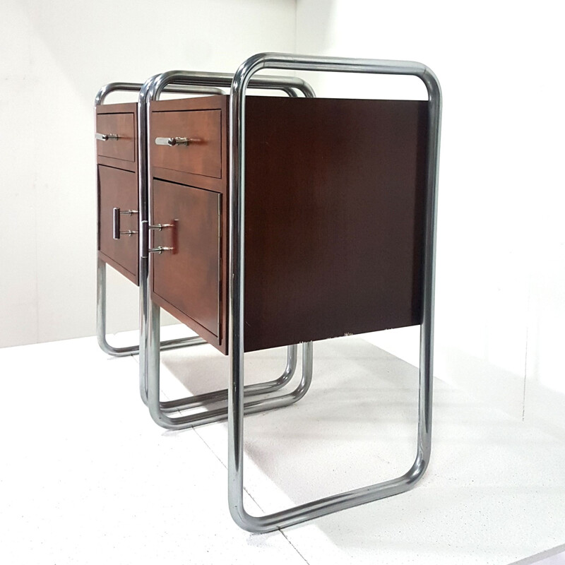 Pair of vintage Bauhaus nightstands by Auping, Netherlands 1950s