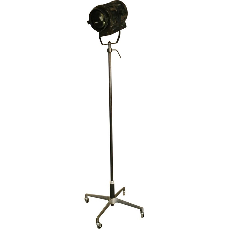 Vintage theater lamp on aluminum base, 1960