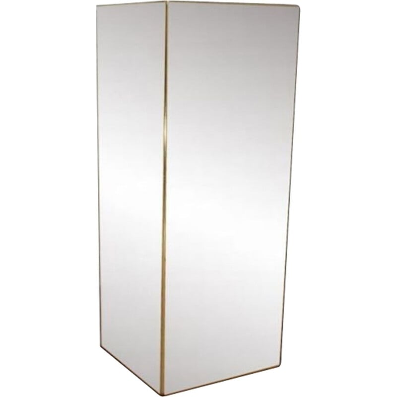 Vintage column in mirror and brass 1970