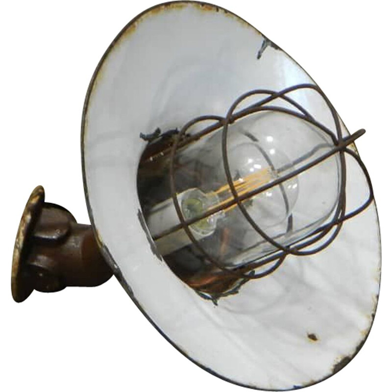 Lampada da parete militare industriale vintage