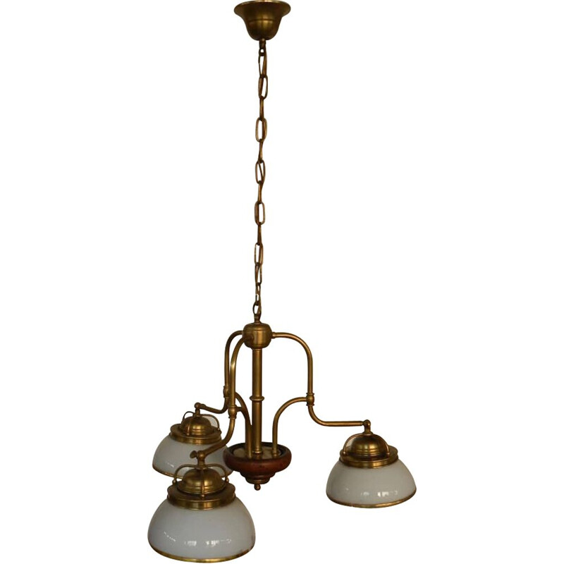 Vintage brass chandelier, 1970