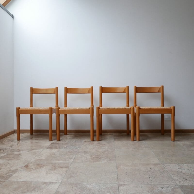 Set of 4 vintage Vico Magistretti Carimate Dining Chairs, Italian 1960s