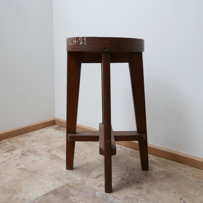 Pair of  vintage Original Lab Bar Stool by Pierre Jeanneret, India 1965s