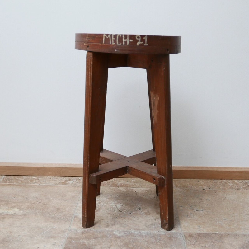 Pair of  vintage Original Lab Bar Stool by Pierre Jeanneret, India 1965s