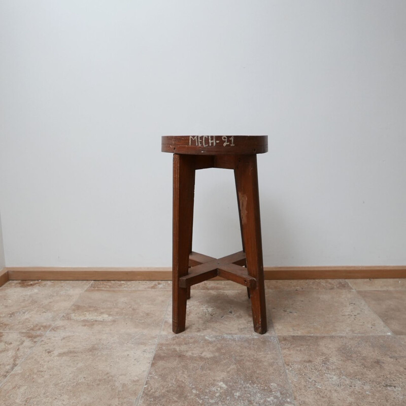 Pair of  vintage Original Lab Bar Stool by Pierre Jeanneret, India 1965s